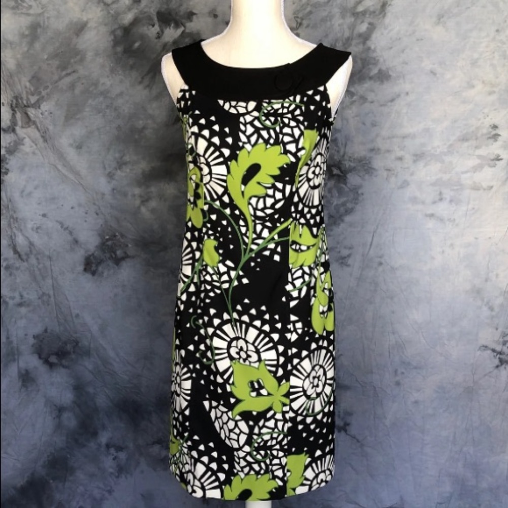 Dressbarn, Size 4 black, white and green dress!